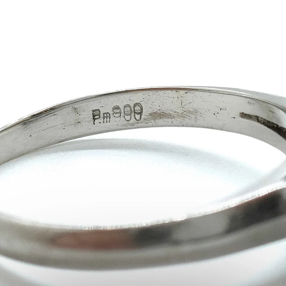 Elegant sapphire and diamond ring in platinum setting - Picture 4 of 8